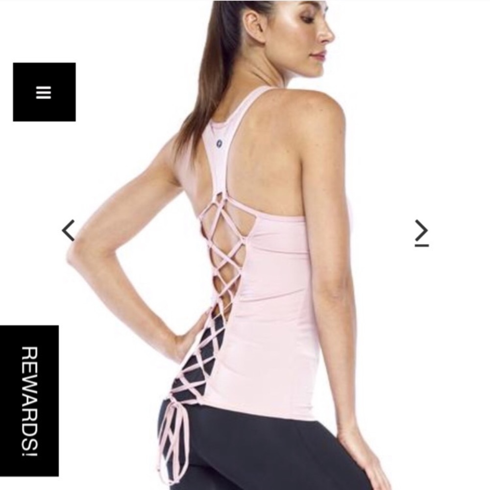 Electric Yoga Blush Lace Up Tank Top